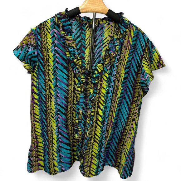 East 5th Tops - East 5th Women’s XL Multicolored Button‑Up Blouse Polyester